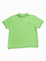 Vintage Lime Green Polo Shirt Relaxed Y2K Minimal Fit, Size XL