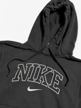 Nike Black Centre Logo Hoodie Women Y2K Streetwear Sweater, Size S