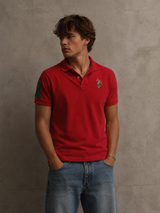 Vintage U.S. Polo Assn Big Logo Polo Shirt Red Y2K, Size L