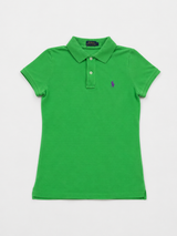 Ralph Lauren Polo Shirt Women Green Slim Fit XS Vintage Basic Tee