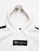 Champion White Black Tape Hoodie Men Streetwear Sweater, Size M