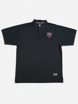 Vintage Chicago Bulls Polo Shirt Black NBA Starter Y2K, Size XL