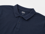 Vintage Minimal Navy Blue Polo Shirt Clean Basic Essential, Size L