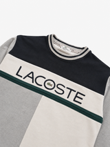 Lacoste Colourblock Sweatshirt Men Vintage Grey Navy Pullover, Size S