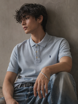 Vintage Polo Ralph Lauren Polo Shirt Baby Blue Minimal, Size L