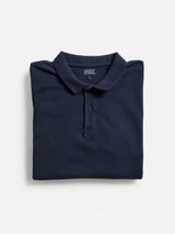 Vintage Minimal Navy Blue Polo Shirt Clean Basic Essential, Size L