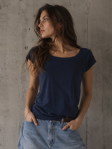 Lauren Ralph Lauren Navy Basic T-Shirt Women Minimal Y2K Tee, Size XS/S