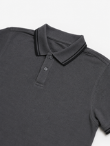 Vintage Grey Minimal Polo Shirt Clean Essential Basic, Size M