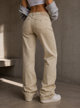Armani Jeans Beige Straight Leg Vintage Denim Y2K, Size S