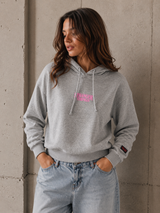 Stranger Things Grey Minimal Hoodie Women Oversized Y2K Sweater, Size M