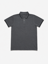 Vintage Grey Minimal Polo Shirt Clean Essential Basic, Size M