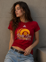 Adidas Pacific Grove Volleyball T-Shirt Red Unisex Graphic Tee, Size S