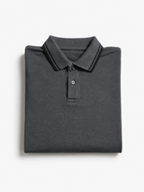Vintage Grey Minimal Polo Shirt Clean Essential Basic, Size M