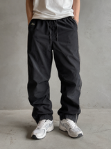 Lacoste Track Pants Black Nylon Joggers Minimal Y2K, Size M