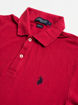 Vintage U.S. Polo Assn Red Polo Shirt Minimal Y2K Essential, Size S