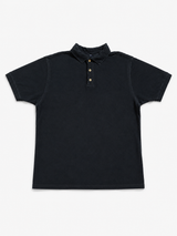 Vintage Minimal Black Polo Shirt Relaxed Boxy Fit Y2K Essential, Size XL