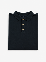 Vintage Minimal Black Polo Shirt Relaxed Boxy Fit Y2K Essential, Size XL