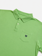 Vintage Lime Green Polo Shirt Relaxed Y2K Minimal Fit, Size XL