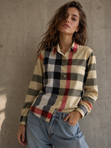 Burberry Check Shirt Women Beige Nova Check, Size S