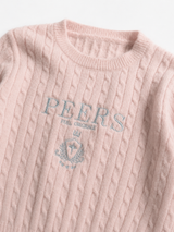 Cute Pink Cable Knit Cropped Sweater Coquette Vintage, Size XS/S