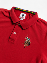 Vintage U.S. Polo Assn Big Logo Polo Shirt Red Y2K, Size L
