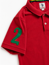 Vintage U.S. Polo Assn Big Logo Polo Shirt Red Y2K, Size L