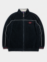 Vintage U.S. Polo Assn Velour Track Jacket Navy Y2K Zip Up, Size XL