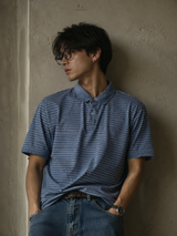 Vintage Calvin Klein Striped Polo Shirt Blue White Y2K, Size XL