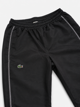 Lacoste Track Pants Black Minimal Nylon Joggers Y2K, Size S