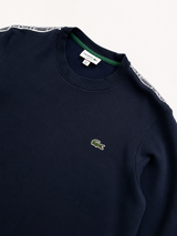 Lacoste Navy Tape Sweatshirt Men Vintage Minimal Crewneck, Size S