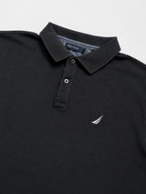 Vintage Nautica Polo Shirt Black Minimal Essential Y2K, Size XL