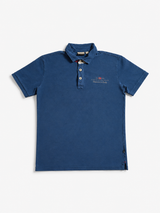 Vintage Napapijri Polo Shirt Blue Minimal Logo, Size M