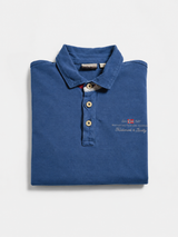 Vintage Napapijri Polo Shirt Blue Minimal Logo, Size M
