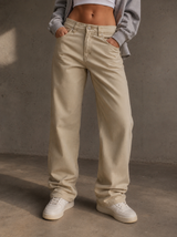Armani Jeans Beige Straight Leg Vintage Denim Y2K, Size S