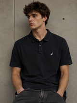 Vintage Nautica Polo Shirt Black Minimal Essential Y2K, Size XL