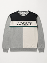 Lacoste Colourblock Sweatshirt Men Vintage Grey Navy Pullover, Size S