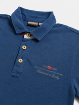 Vintage Napapijri Polo Shirt Blue Minimal Logo, Size M