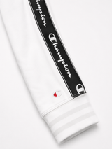 Champion White Black Tape Hoodie Men Streetwear Sweater, Size M