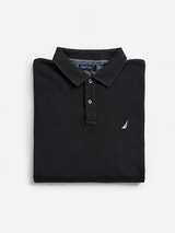 Vintage Nautica Polo Shirt Black Minimal Essential Y2K, Size XL