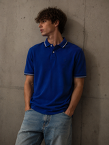 Vintage Yves Saint Laurent Polo Shirt Royal Blue Minimal Y2K, Size XL