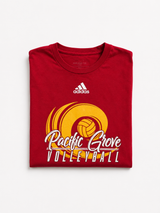 Adidas Pacific Grove Volleyball T-Shirt Red Unisex Graphic Tee, Size S