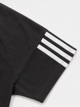 Vintage Adidas Washed Black 3-Stripes T-Shirt Oversized, Size M